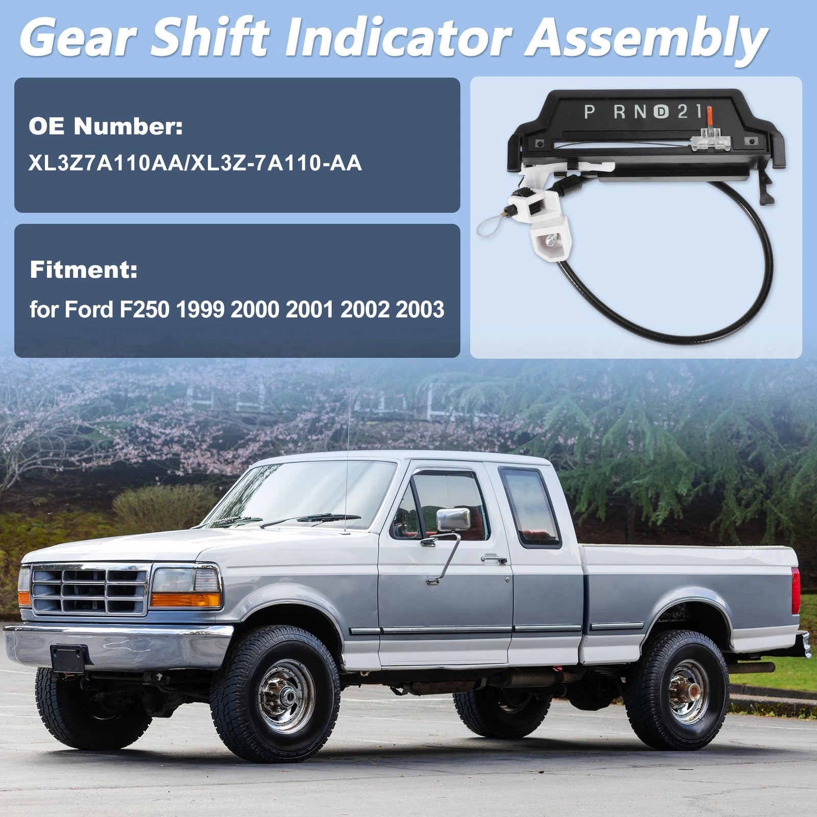 Gear Shift Indicator Assembly Cable for Ford F250 (1999–2003) XL3Z-7A110-AA