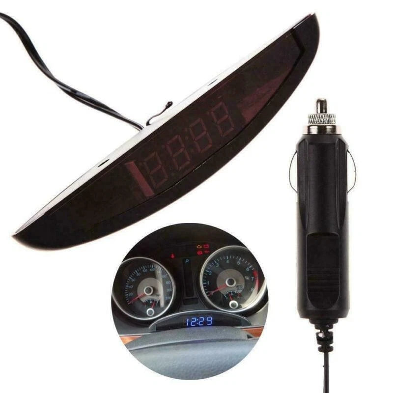 LED Digital Display In-Car Voltmeter Clock for Universal Vehicles