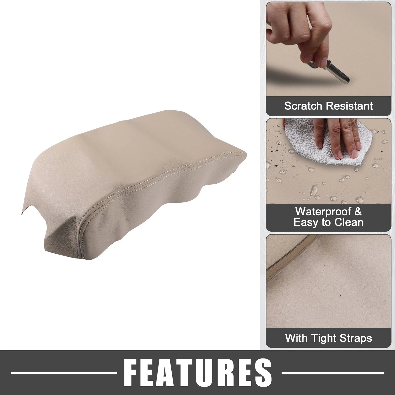 Car Center Console Armrest Cover Protect for Toyota Camry (2012–2017) Beige