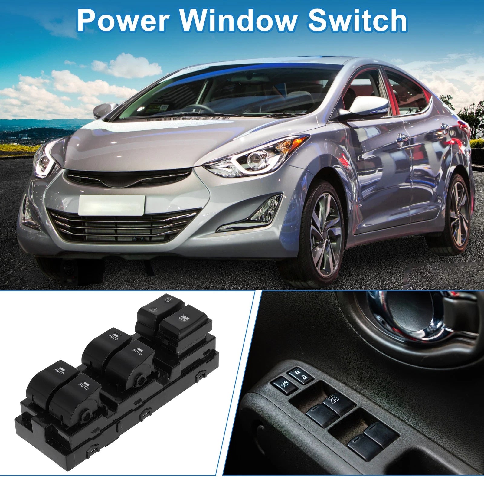 Front Left Right Power Window Switch for Hyundai Elantra (2017–2019)