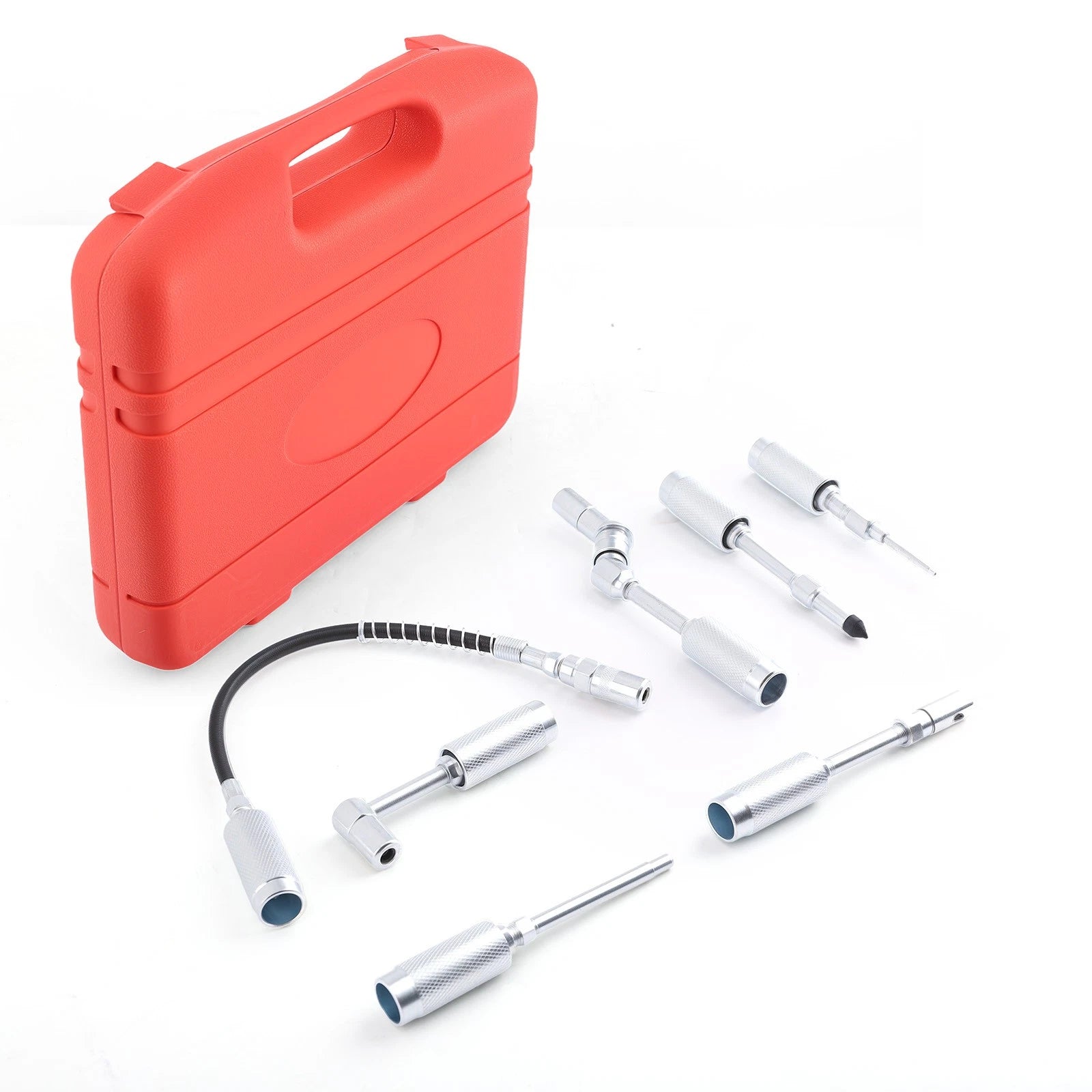 7pc Grease Gun Kit with Spring Guard & Adapters for Workshop