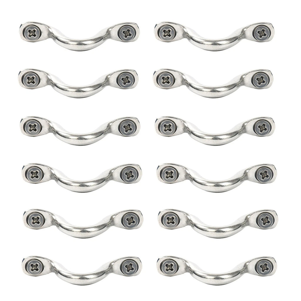 12 Pcs Stainless Steel Pad Eye Straps for Kayak Deck Loops