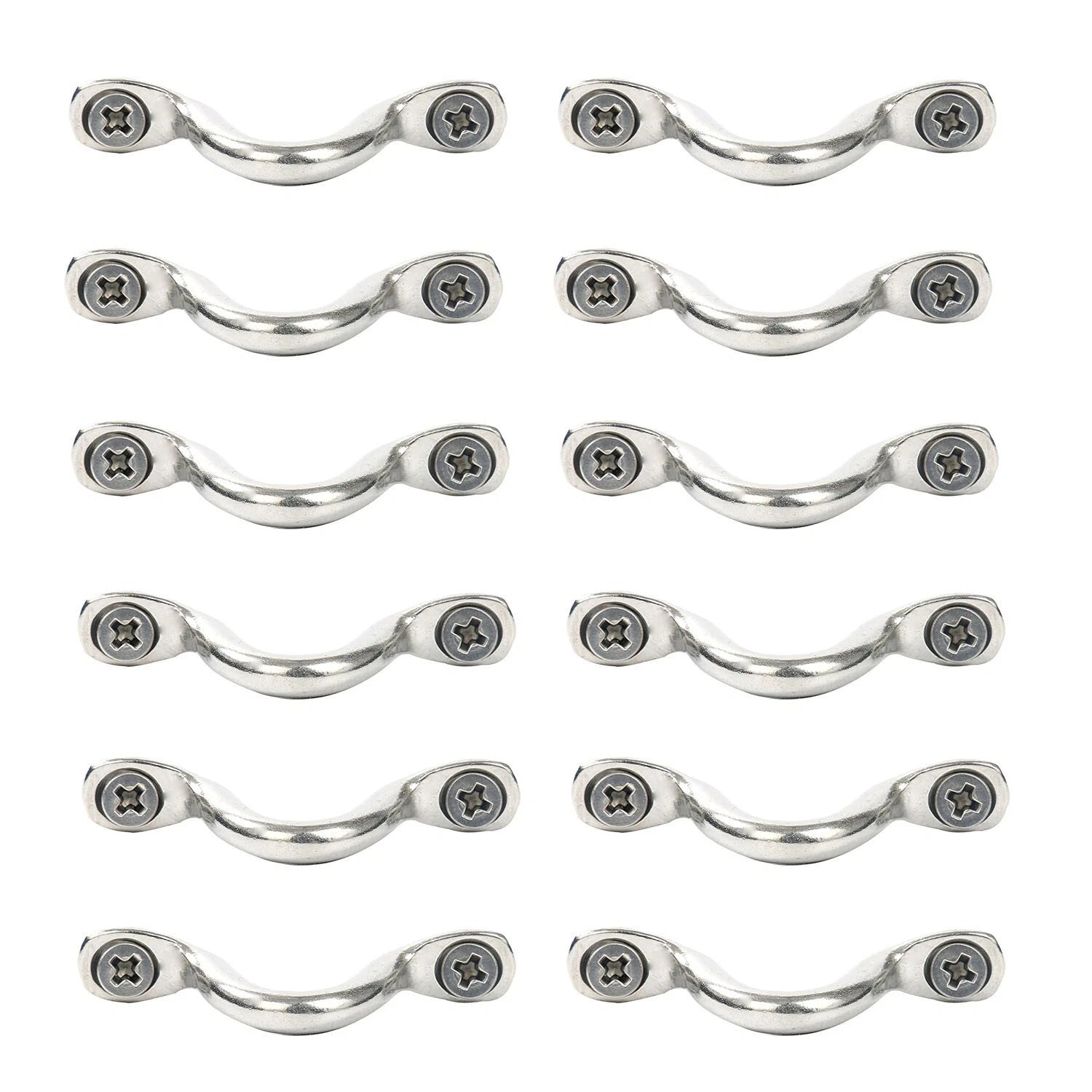 12 Pcs Stainless Steel Pad Eye Straps for Kayak Deck Loops