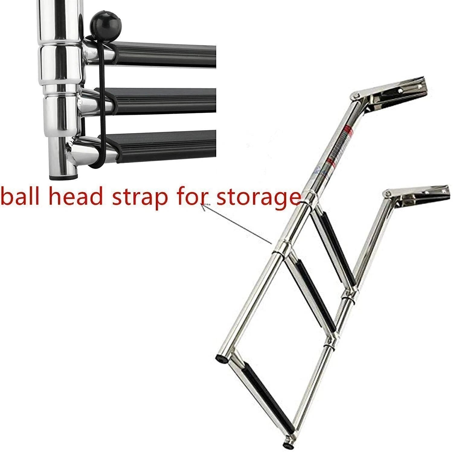 3 Step Telescoping Stainless Steel Boat Ladder for Dock Use
