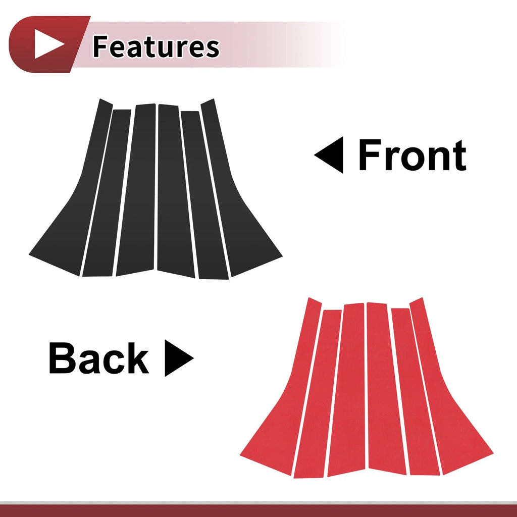 6 Pcs Door Pillar Window Trim Set for Honda BRV (2016–2023) Black