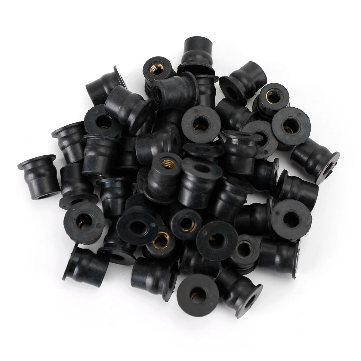 Set of 50 M6 Rubber Well Nuts for Windscreen & Fairing (Fits 13mm Hole)