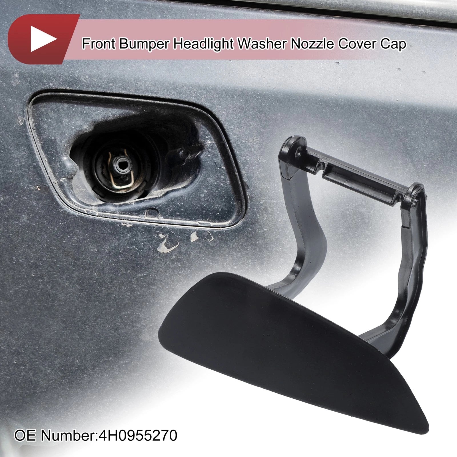 Washer Nozzle Cover Cap Front Right for Audi A8 (2009–2014) Unpainted