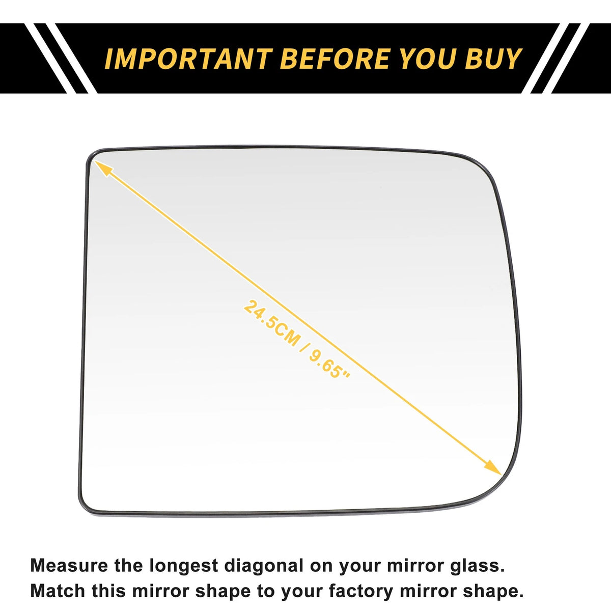 Left Side Mirror Glass for Ram 1500 2500 3500 (2016–2018) No. 68067729AA