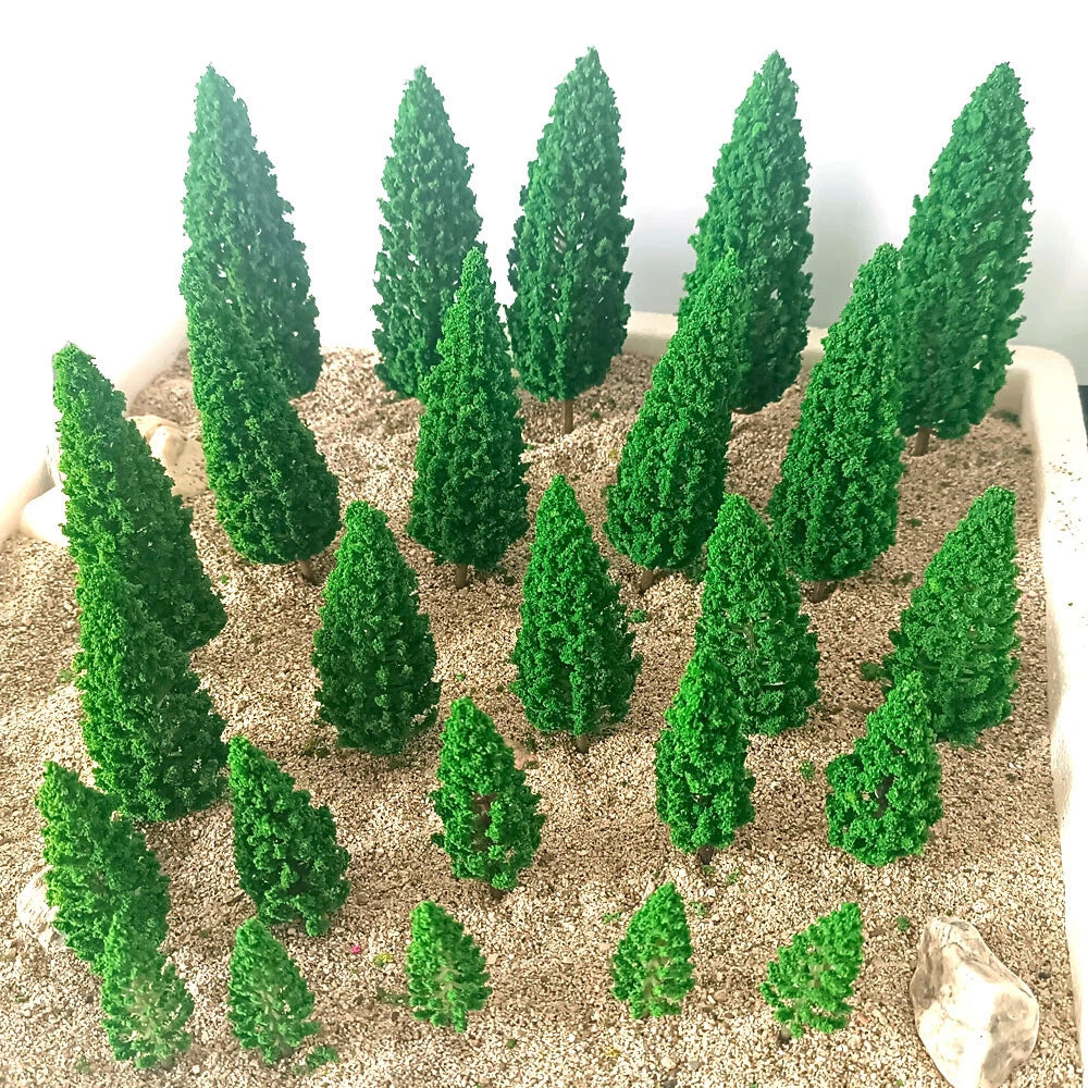 30Pcs Mix Size Tree Model Train Railroad Wargame Diorama Scenery Landscape Scale