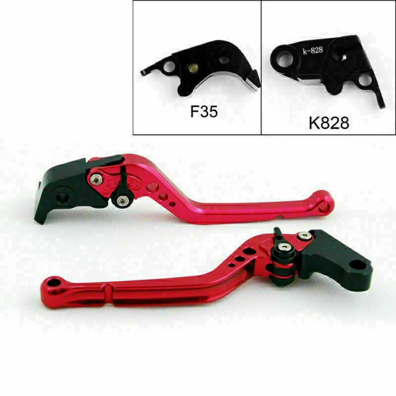 Long Brake Clutch Levers for Kawasaki ZX636R ZX6RR (2005–2006) Red T9