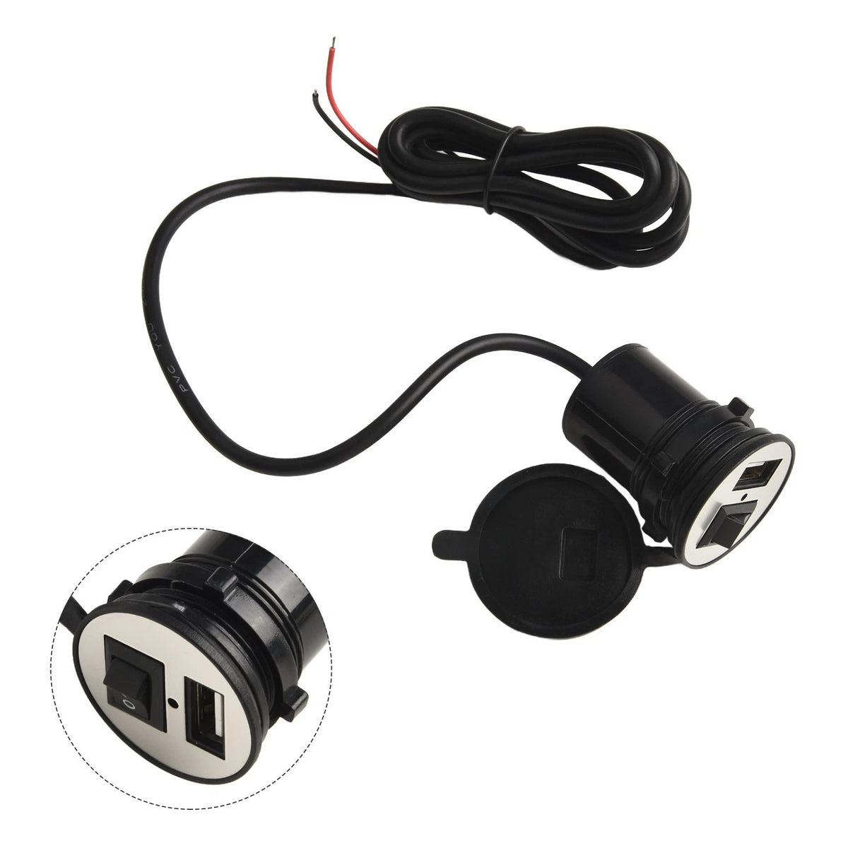USB Waterproof Mobile Phone Charger for Motorcycle Electric Vehicle (12V)