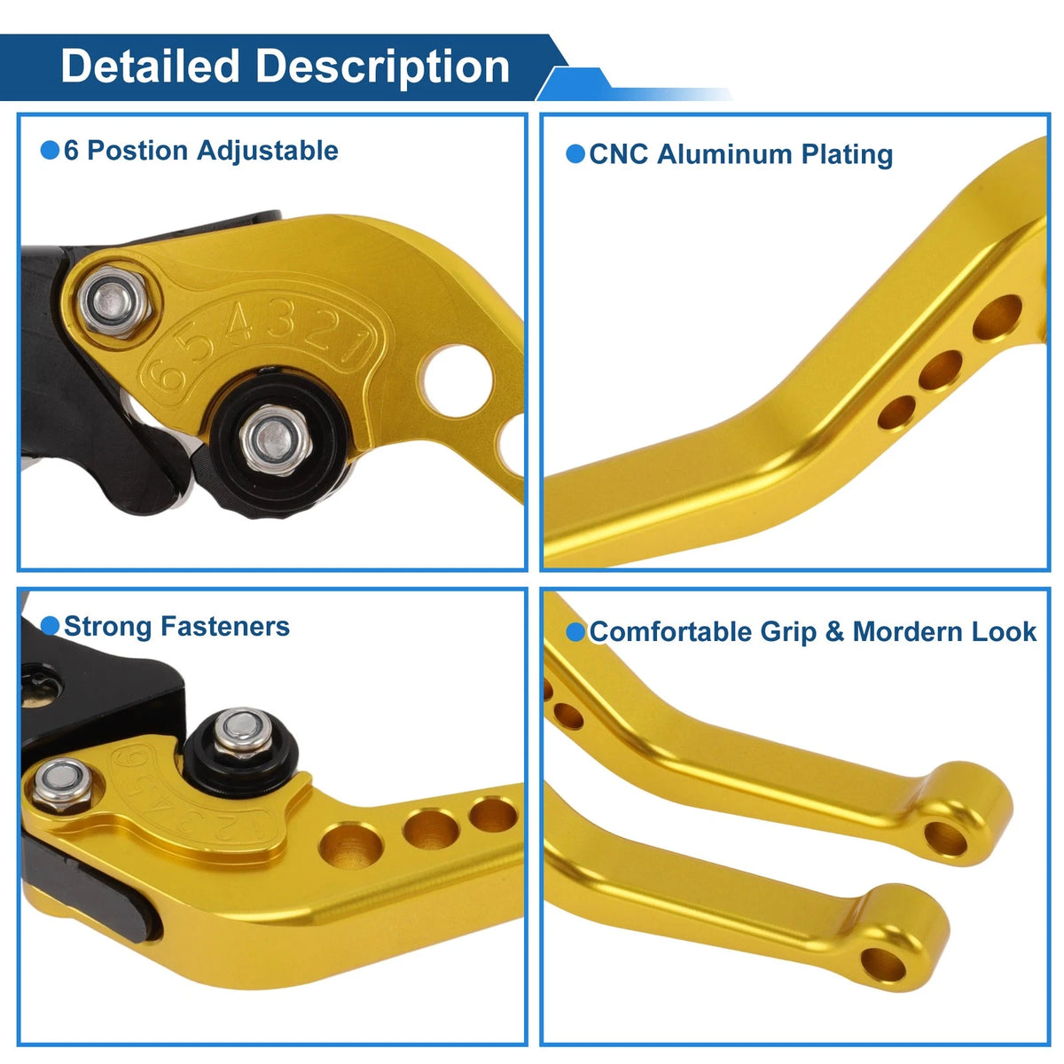 Adjustable Short Brake Clutch Levers for Yamaha YZF-R7 (2022–2023) - Yellow