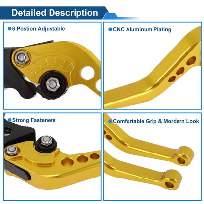 Adjustable Short Brake Clutch Levers for Yamaha YZF-R7 (2022–2023) - Yellow