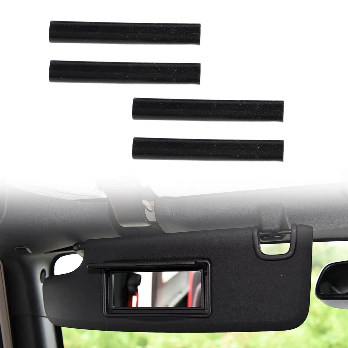 Sun Visor Replacement Tubes 4 Pack for Jeep For Wrangler For JK 2007-2017