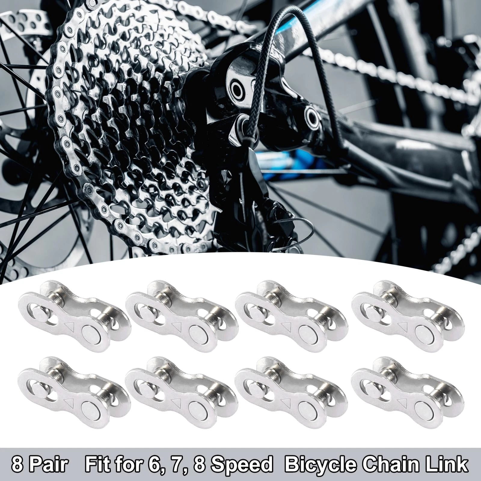 Bicycle Chain Master Link Connectors 8 7 6 Speed Pair for Universal (N/A–N/A)