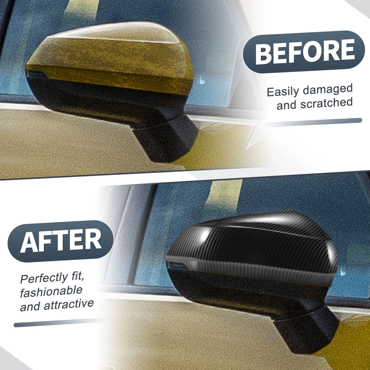 Rearview Mirror Cover Cap Pair Replacement for Audi Q2 Q3 (2013–2024)