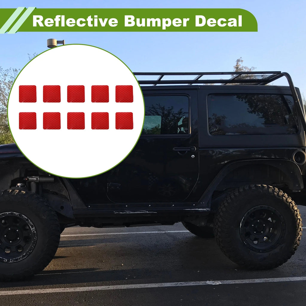 Reflective Bumper Decal for - Red Square Rhombus Grid