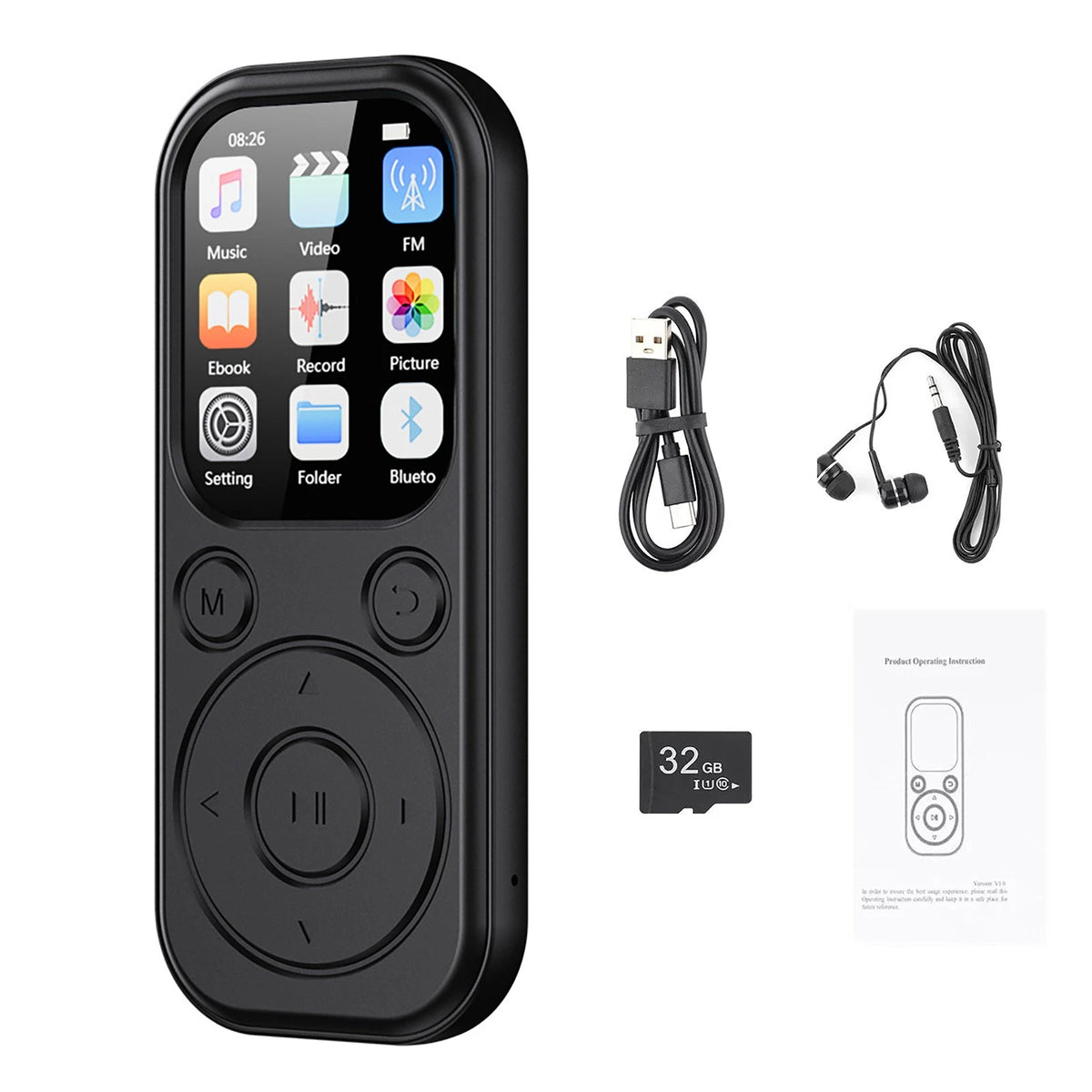 32GB MP3 Player for (2010–2023) - Bluetooth 5.4, 1.8" IPS Screen