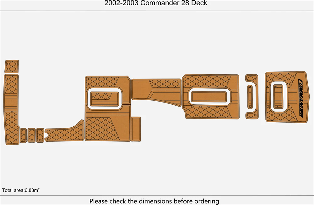 EVA Pad Teak Deck Flooring for Commander 28 Deck (2003)
