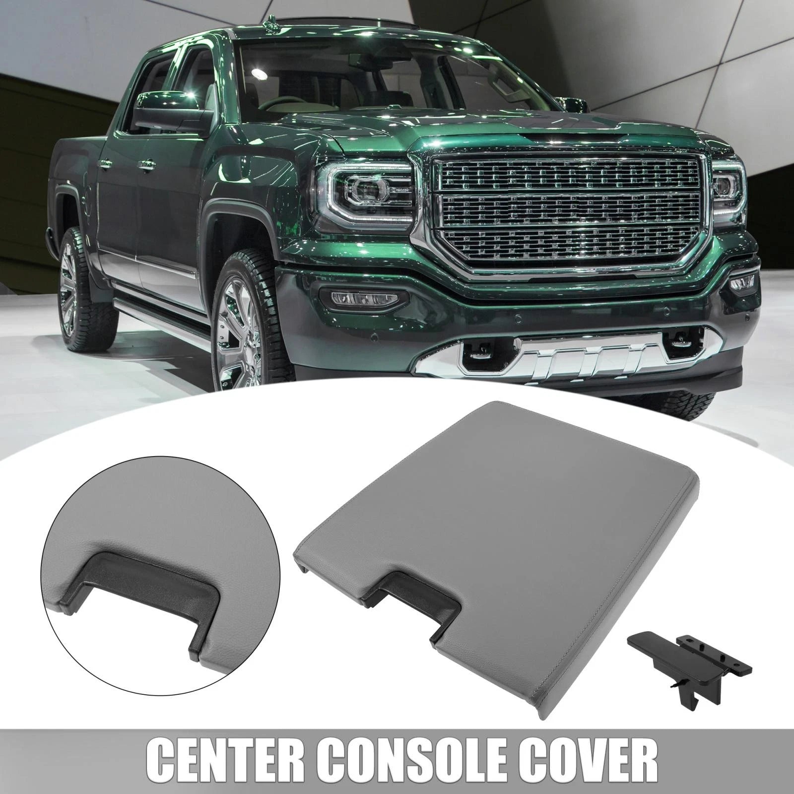 Car Center Console Cover Gray Replacement for Chevrolet Silverado 1500 (2007–2013)