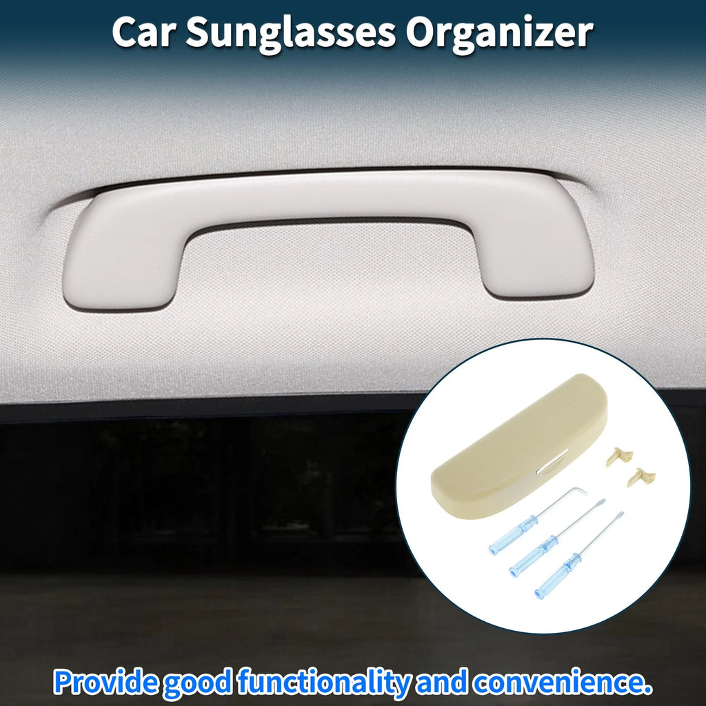 Car Sunglasses Case Eyeglasses Holder Storage Box for Audi Q2 (2018–2020) Beige