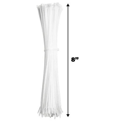 Set of 100 Wire Ties for Installation Solutions ISCT8 (8") - White