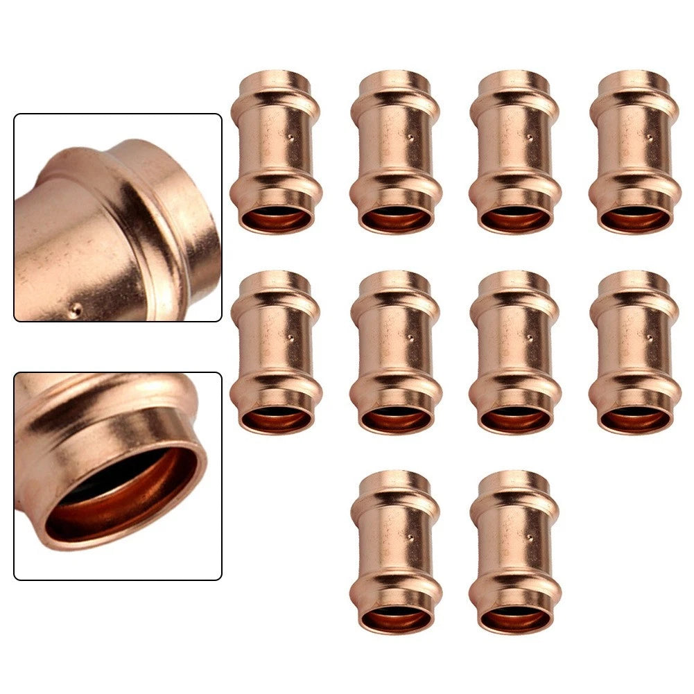 10pcs Copper V Type Crimp Fittings for Heat Pump Refrigeration Systems