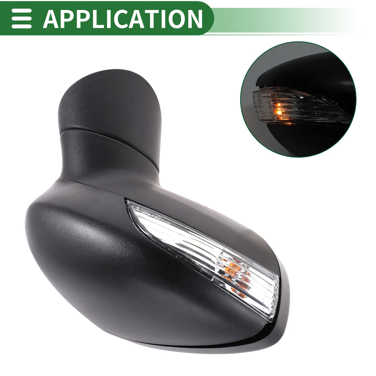 Right Side Door Mirror for Ford Fiesta Mk7 (2008–2017) Electric Adjust Black