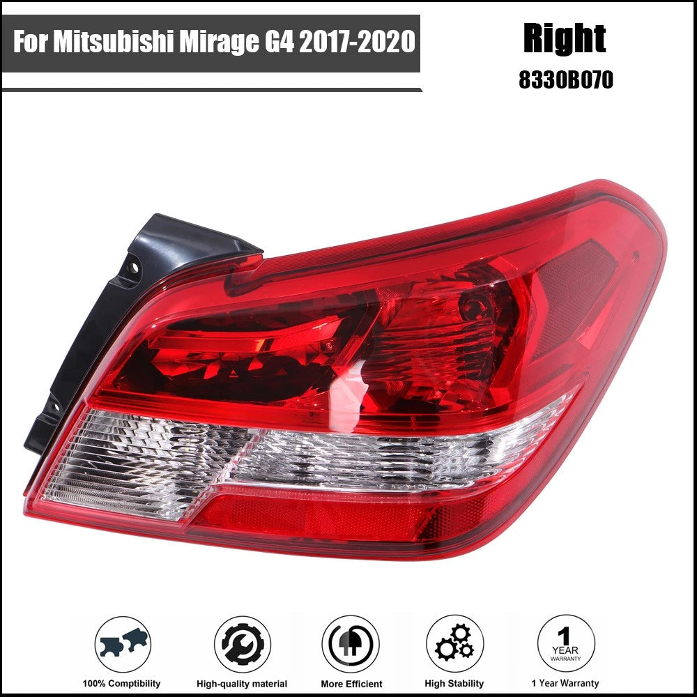 Taillight for Mitsubishi Mirage G4 (2017–2020) - Passenger Side, Red