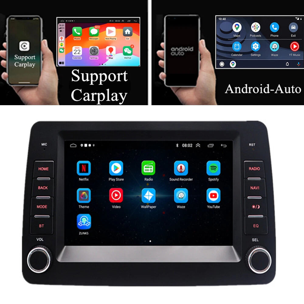 7'' Android Stereo Radio for Fiat Panda (2003–2012) GPS Navigation, Carplay