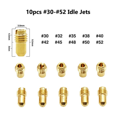 10Pcs Carb Pilot Jet Idle Slow Jet 1488 Replace For Dellorto PHBG/PHBD #30-#52