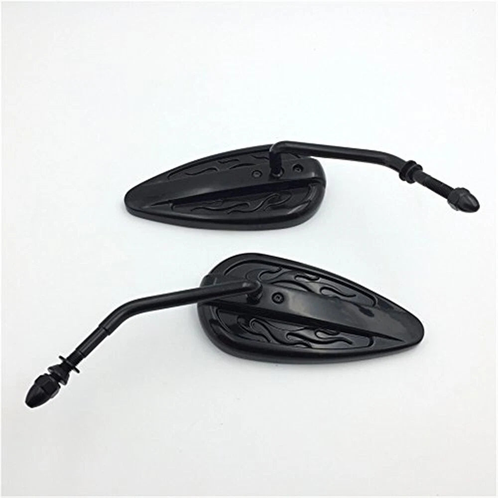 Furious Black Flame Mirrors for Harley Sportster Dyna Touring Softail