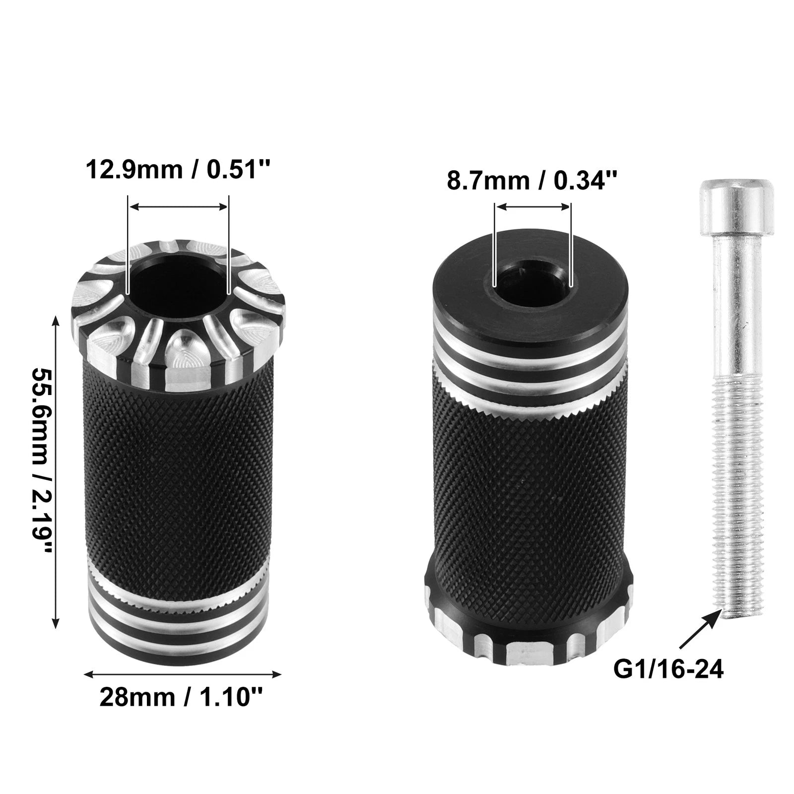2X Shift Pegs for Harley Davidson Black
