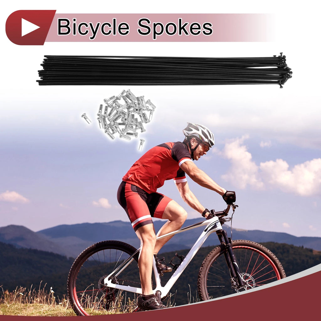 Bicycle Spokes 38 Pack 14G 267mm Carbon Steel for Universal Wheel (—)