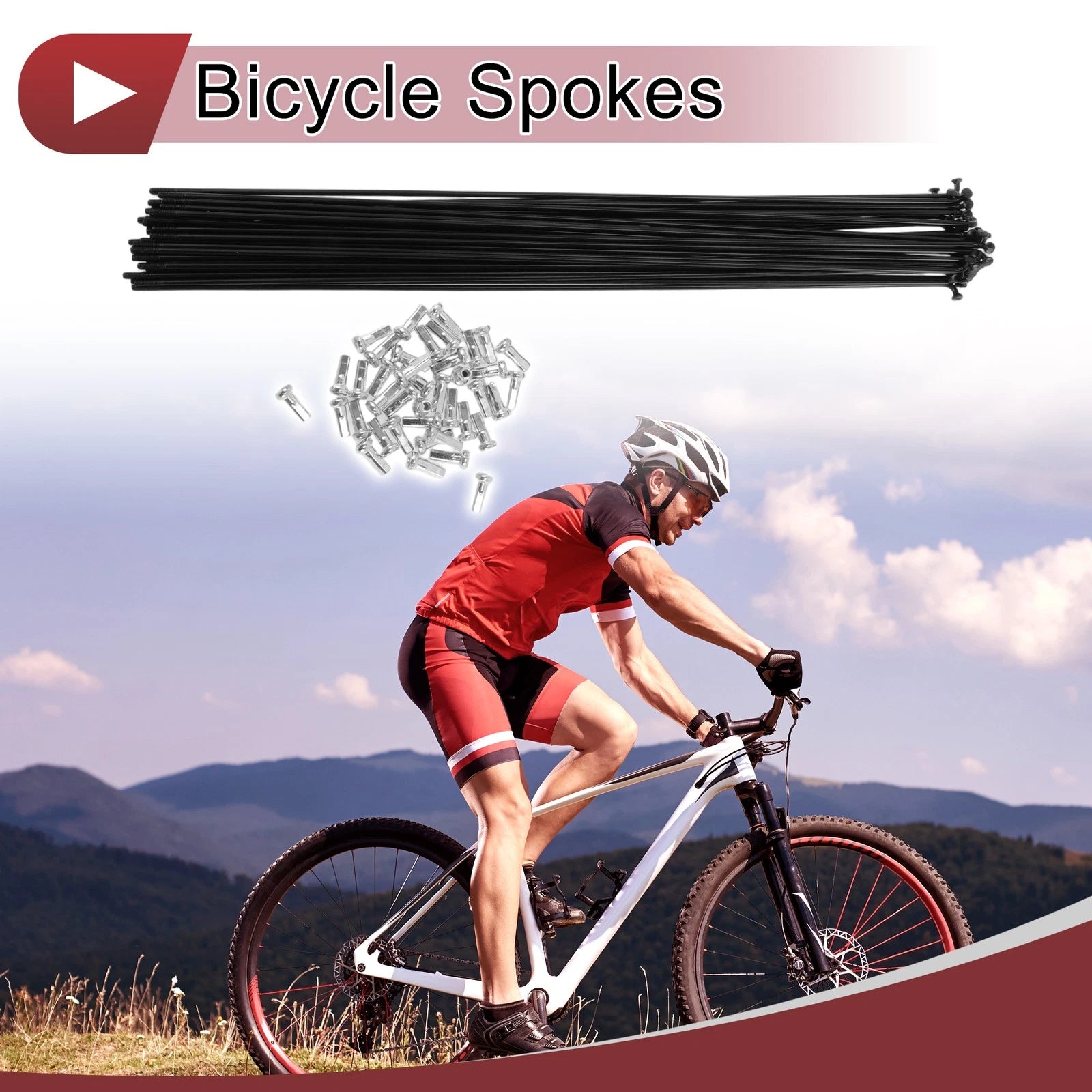Bicycle Spokes 38 Pack 14G 267mm Carbon Steel for Universal Wheel (—)