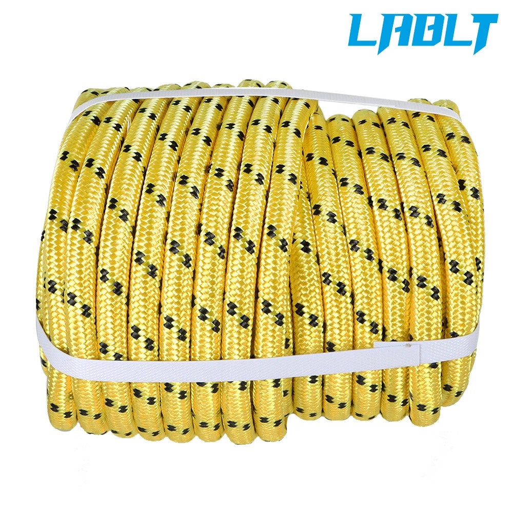 1/2" × 100' Yellow Double Braid Polyester Rope 5500Lbs Bull Rope
