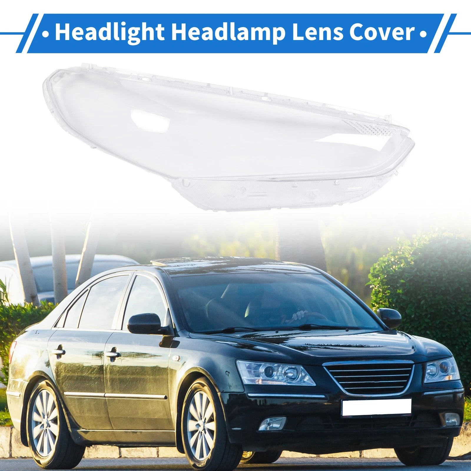 Headlight Lens Cover Front Right Replacement for Hyundai Sonata (2018–2019)
