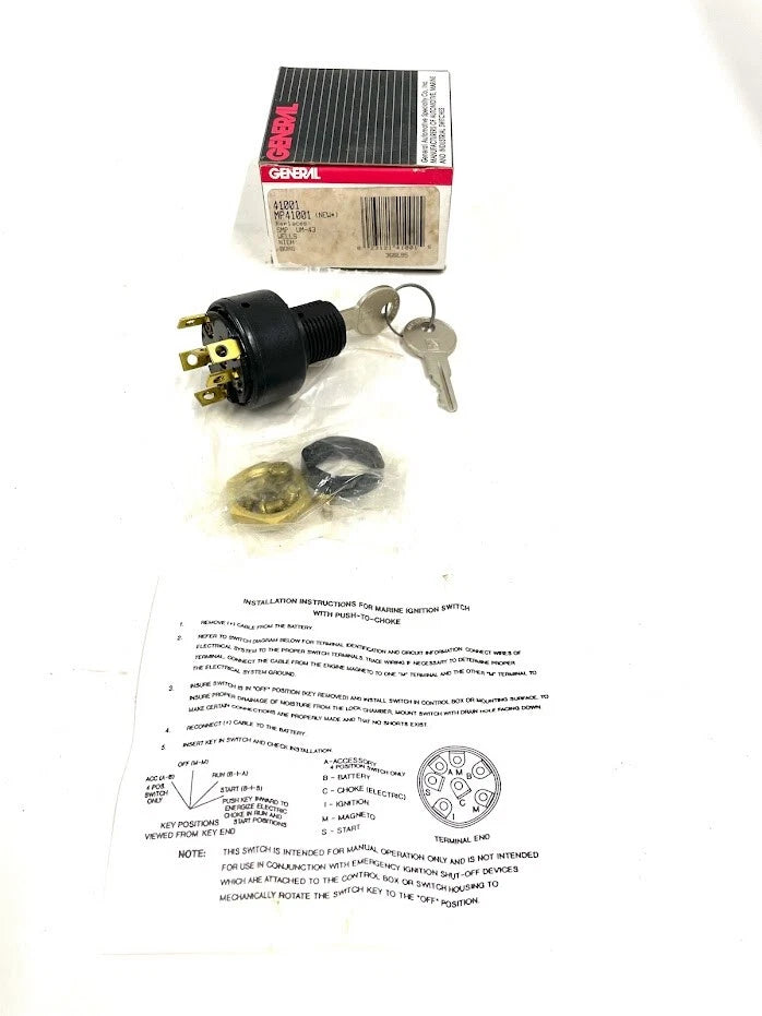 Push-to-Choke Ignition Switch 41001 for Marine Applications