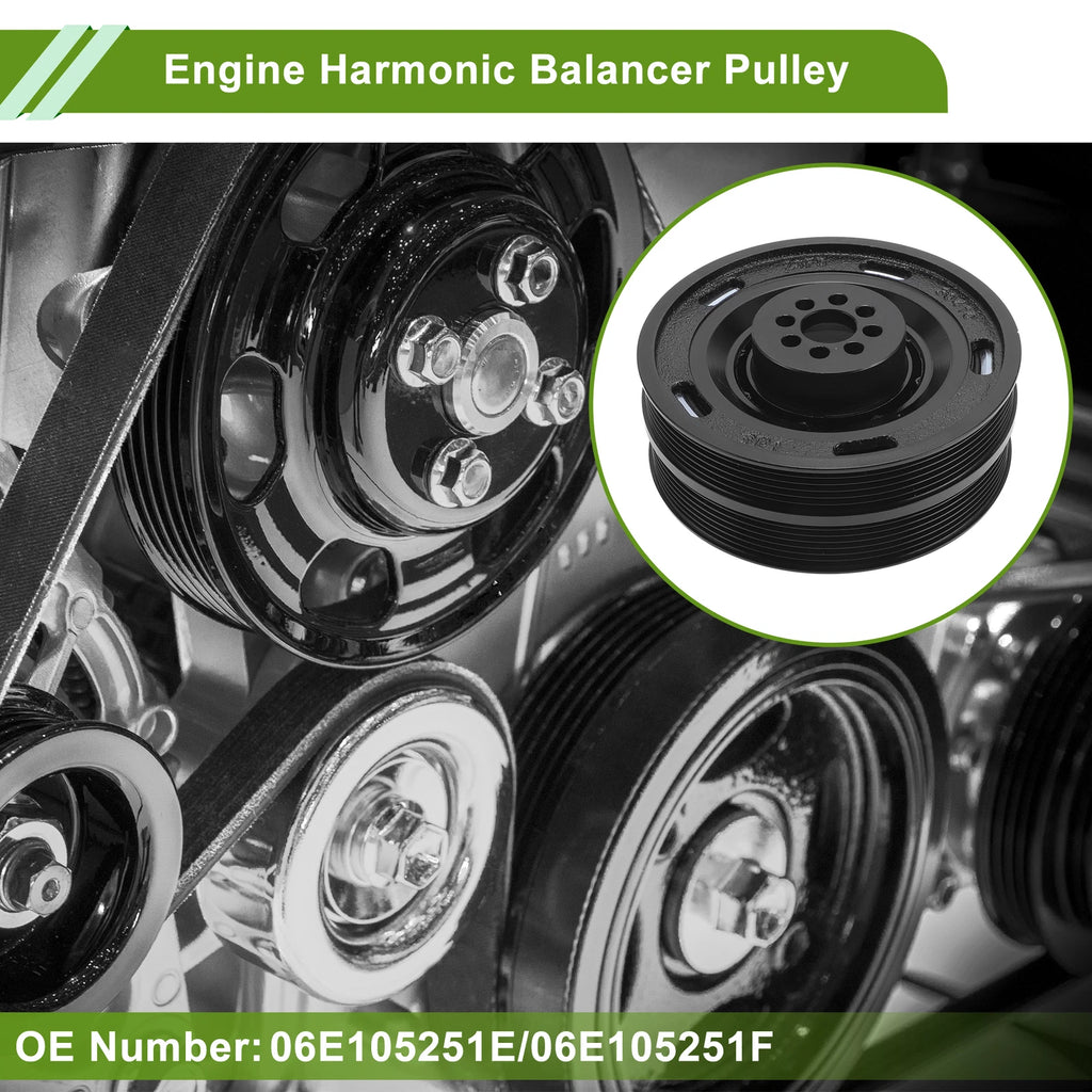 Engine Harmonic Balancer Crankshaft Pulley for Audi A7 (2012–2018) No. 06E105251E/06E105251F