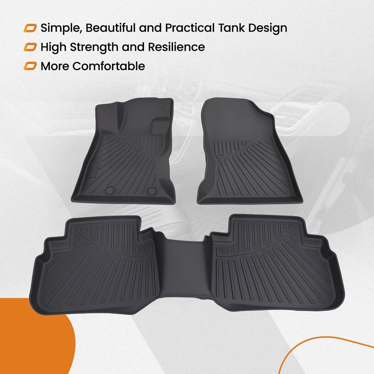 All Weather TPE Floor Mats for Subaru Forester (2019–2024) Black Liners