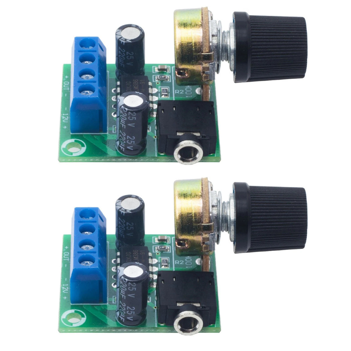 2 Pack LM386 Mini Mono Audio Power Amplifier Board DC3V~12V Module