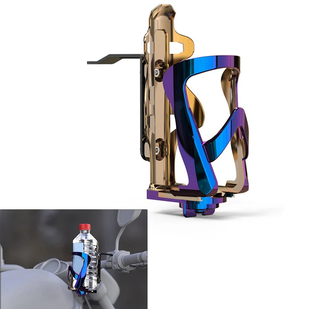 Motorcycle Cup Holder Mirror Mount Beverage Drink Water Bottle For ATV Bike