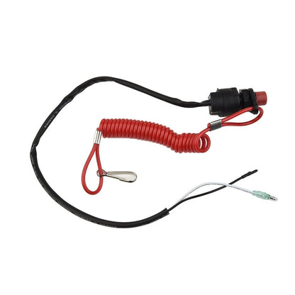 Outboard Motor Kill Switch with Safety Tether Lanyard for Boat