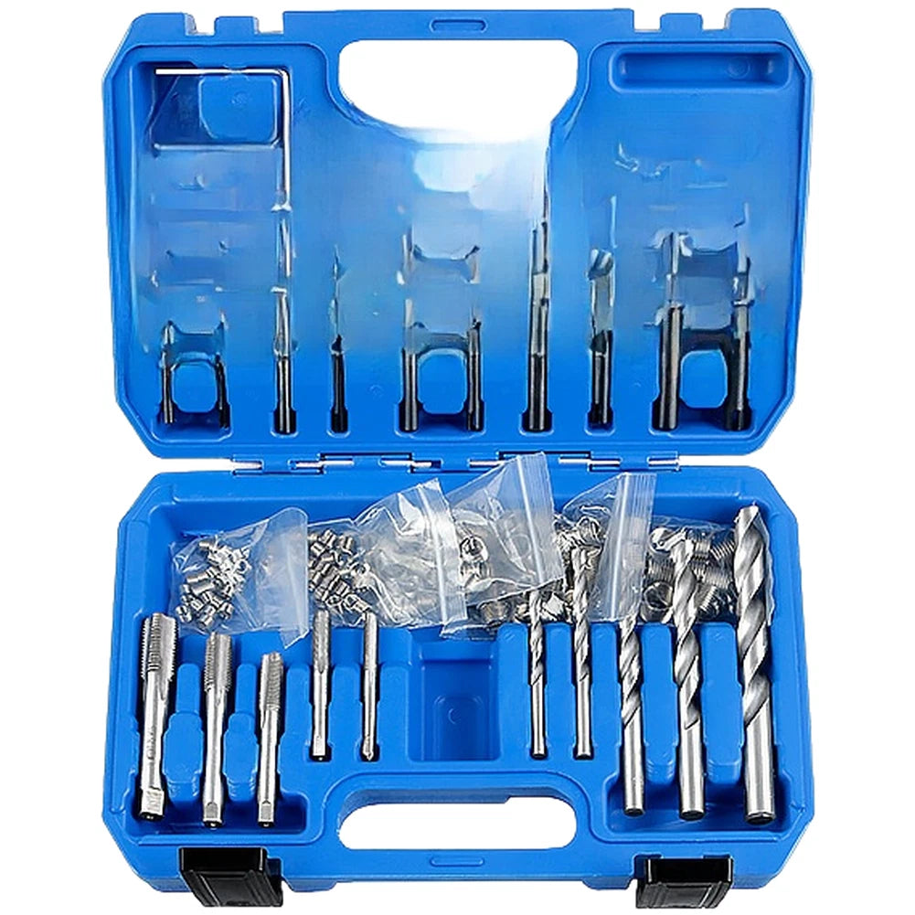 Thread Repair Kit for Garage Repairs (Multi-size, Portable Case)