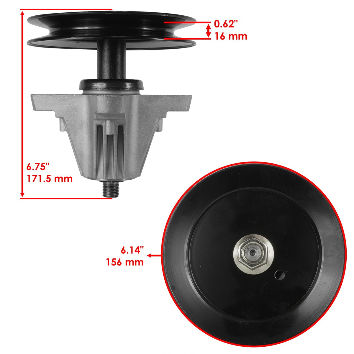 Spindle Blade Pulley and Belt for Troy-Bilt 42 Inch (2010–2022)