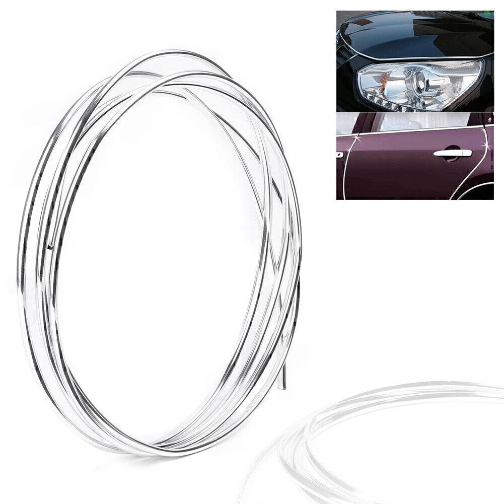 1pc 6M Molding Trim Strip Car Door Edge Chrome Scratch Guard Protector Cover