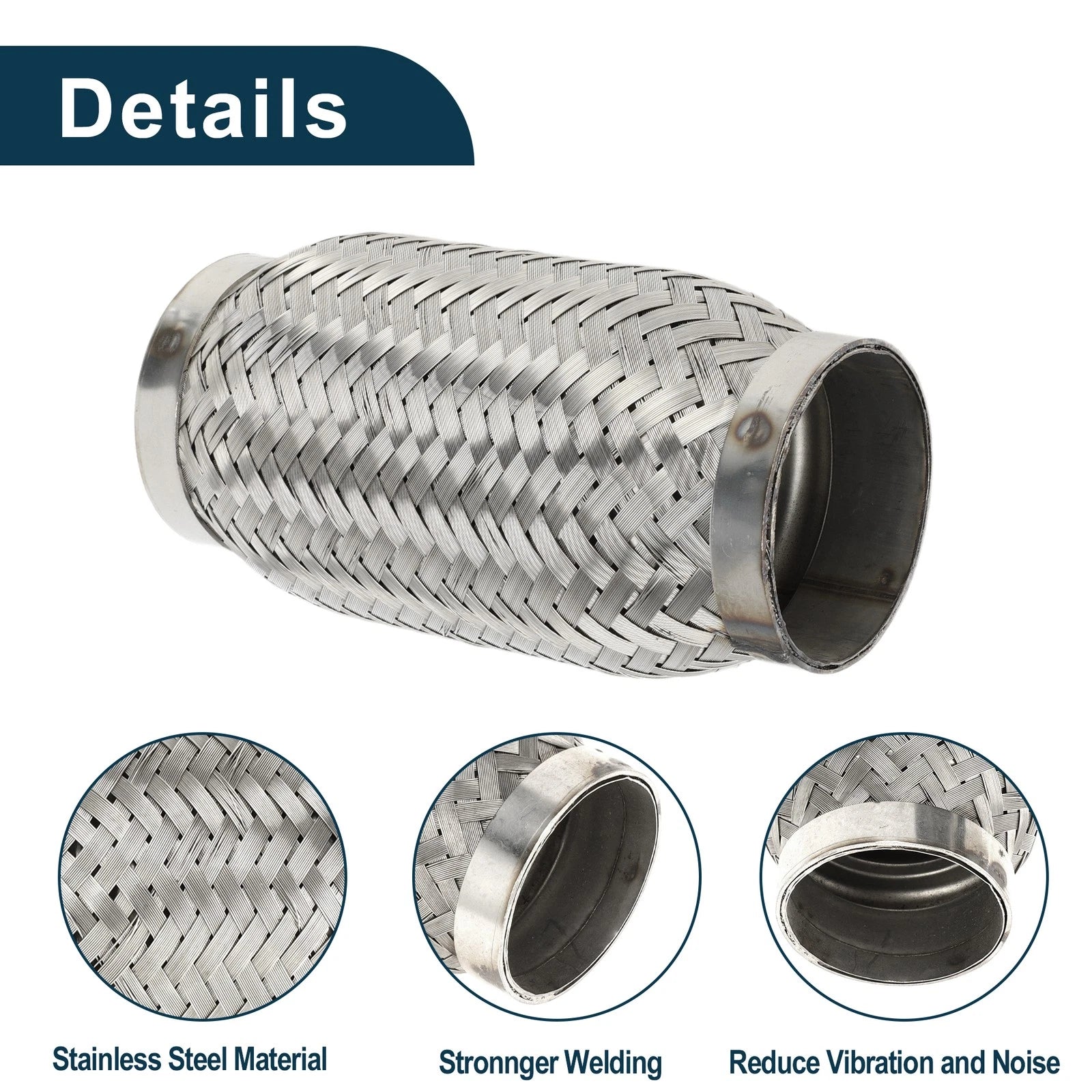 Exhaust Flex Pipe for 2.59 Inch OD Braided 1Pc