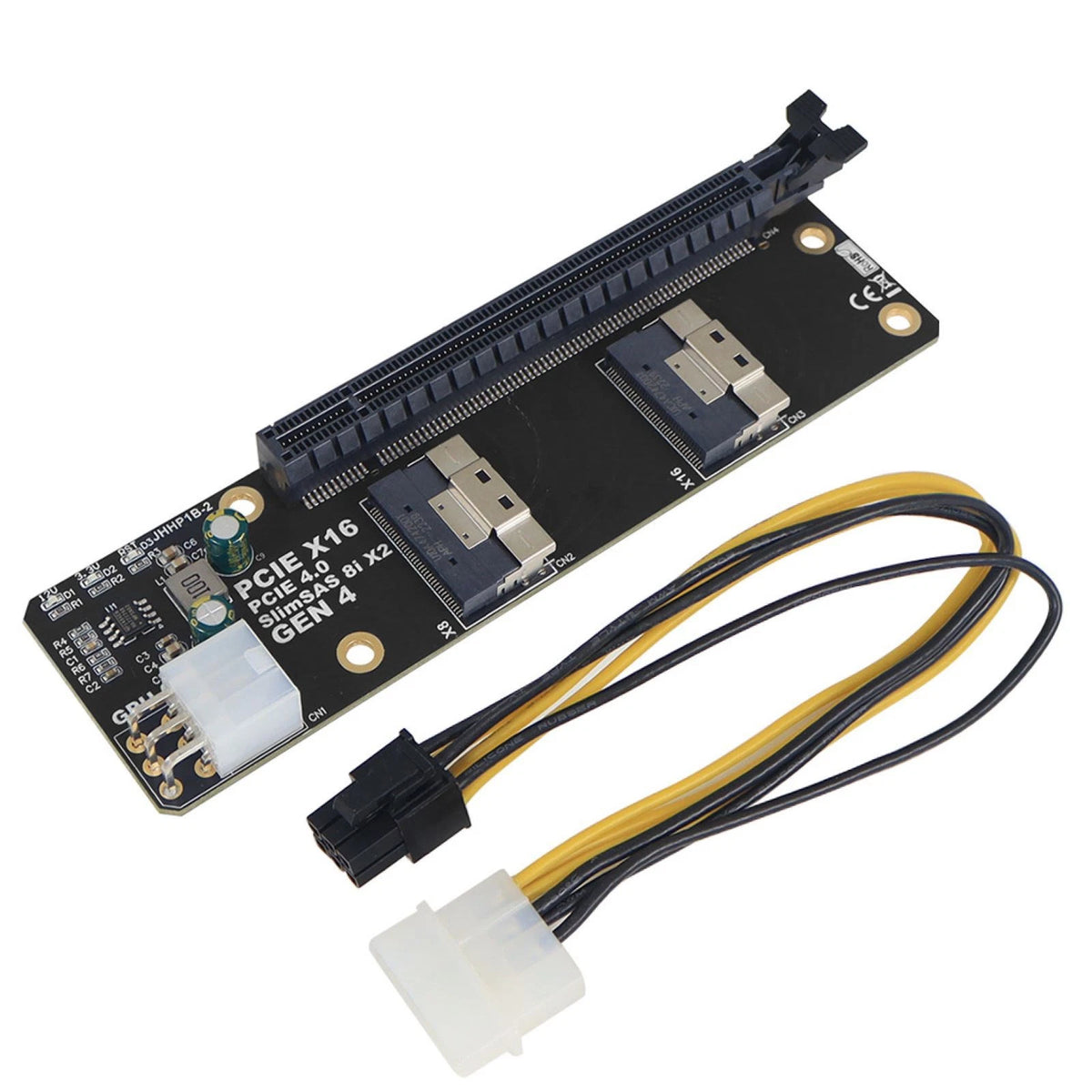 SlimSAS 8i to PCIe 4.0 x16 Slot Adapter SFF8654 Riser Card GEN4 NVMe