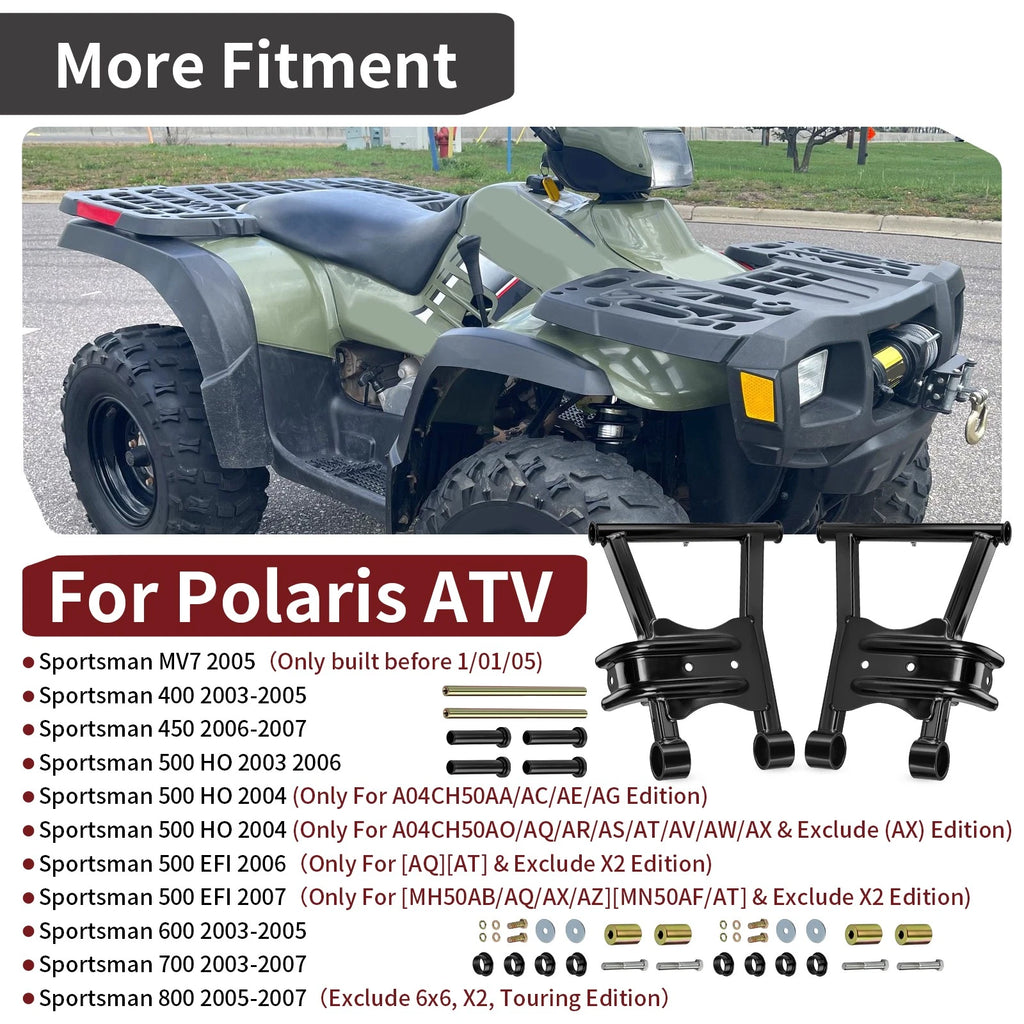 Set of 2 Rear Lower A-Arms w/ Bushing Kit for Polaris Sportsman 800 (2005–2007)