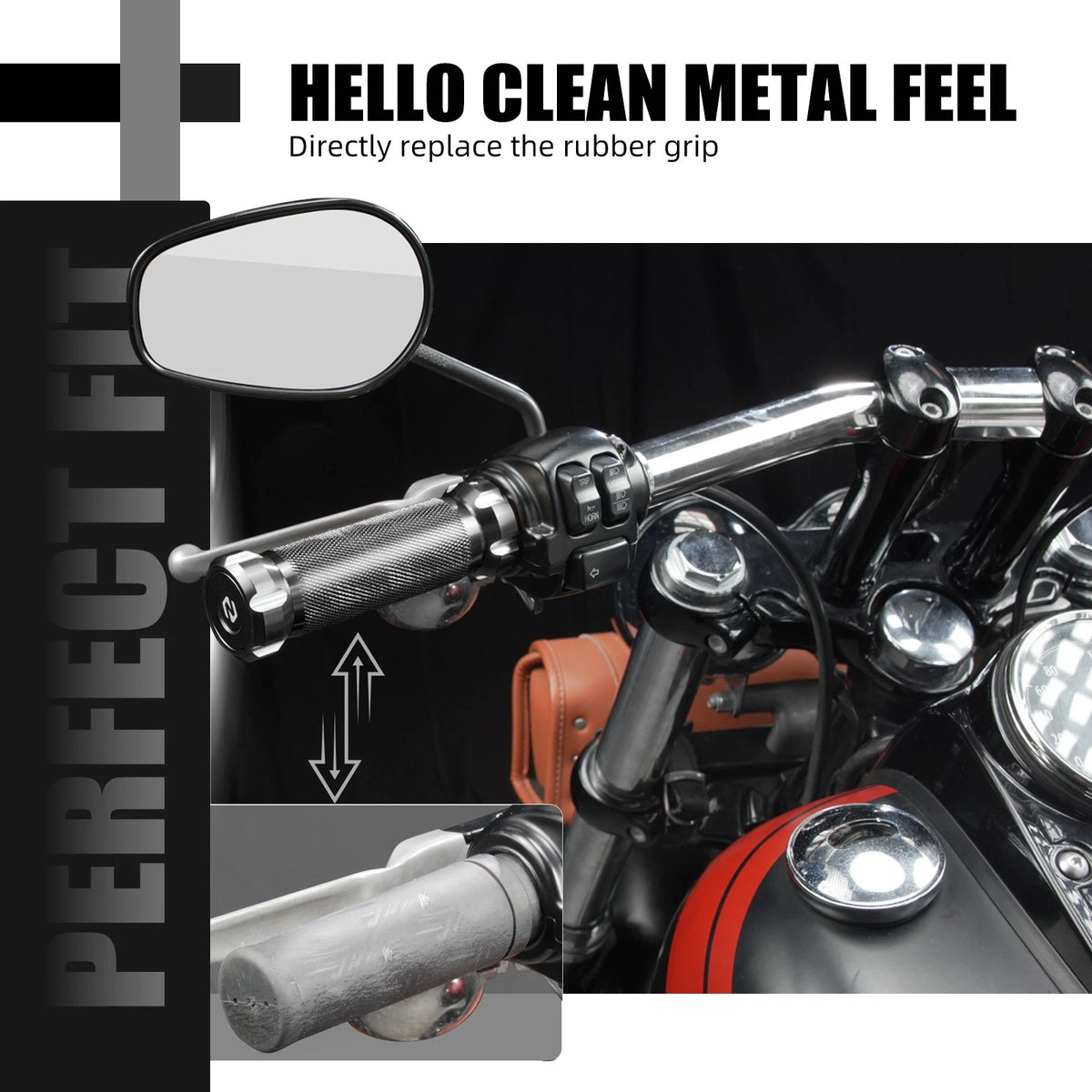 CNC Anodized Handlebar Hand Grips for Harley Road King Classic EFI (1998–2006)